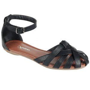 New Black Woven Mary Jan Flat Sandals Ballet Flats